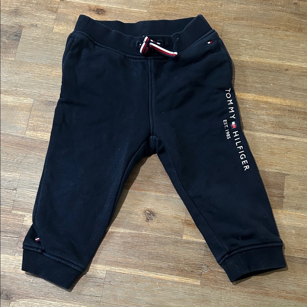 Tommy Hilfiger Kids Black Sweatpants with Logo